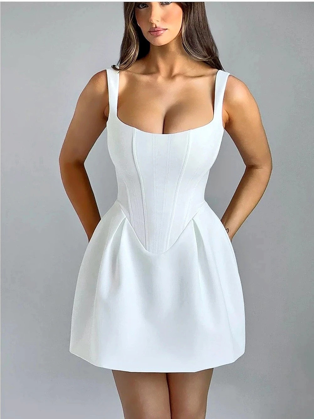 White Corset Mini Dress